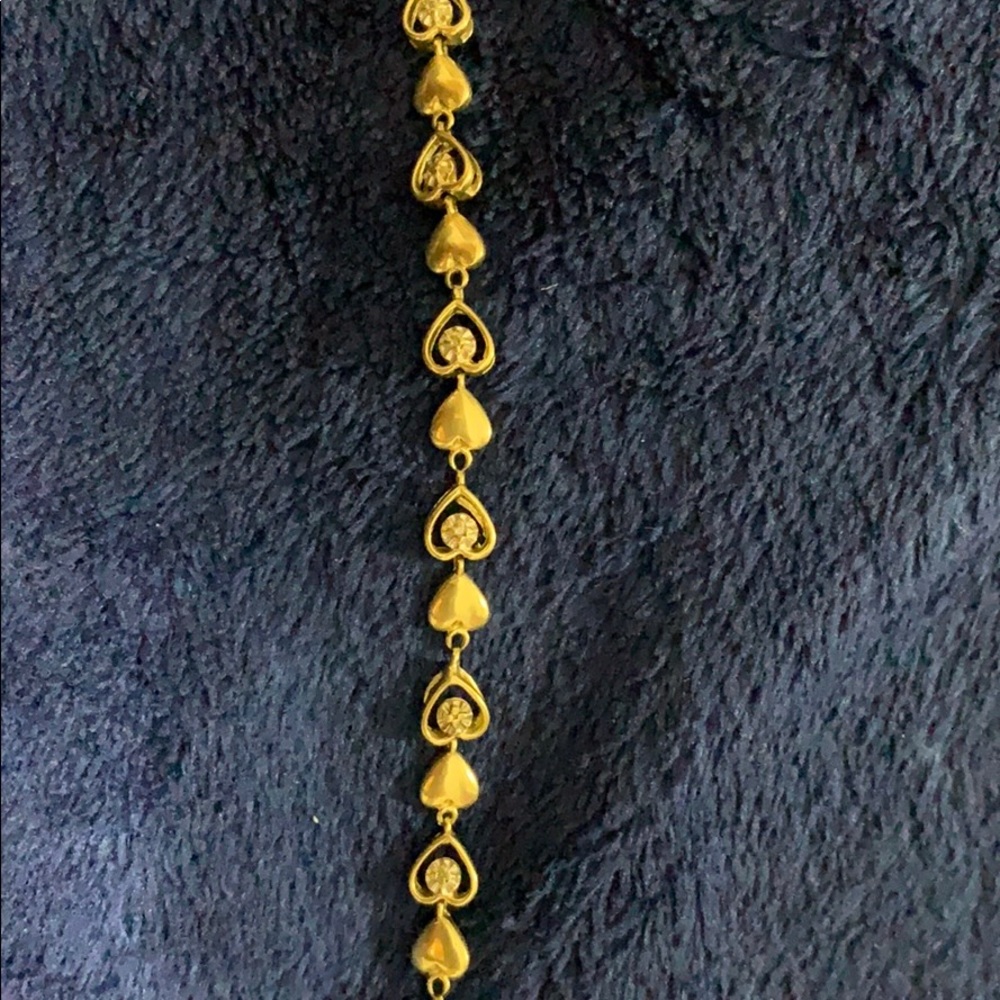 Gold and diamond heart bracelet